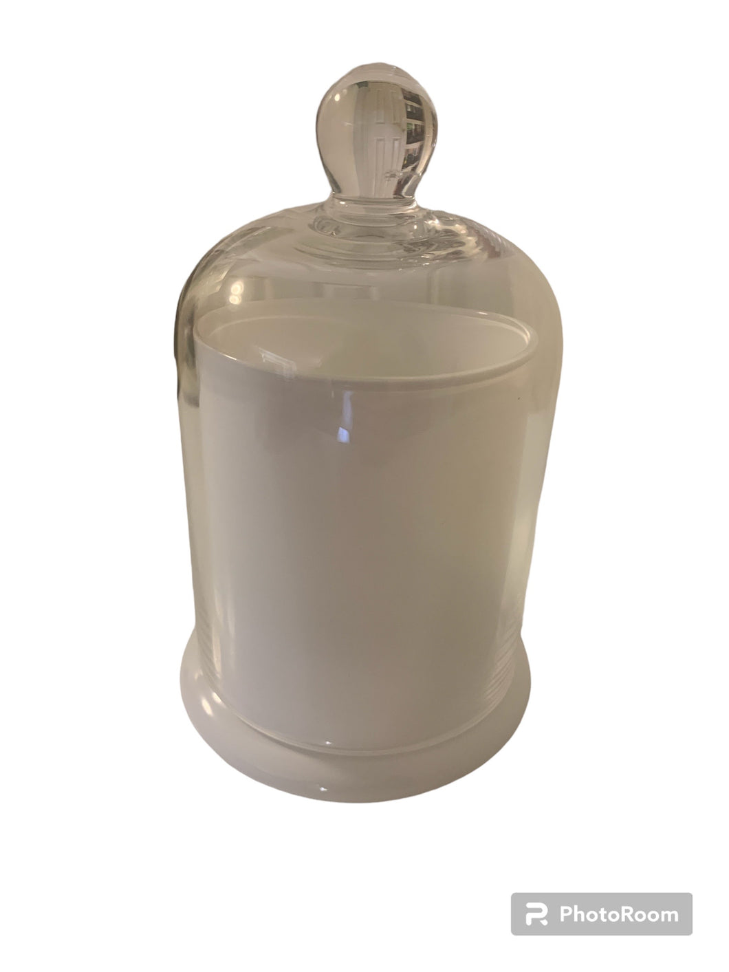 White Jar with Clear Cover -  Clouch Candles