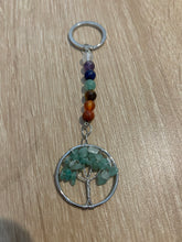 Load image into Gallery viewer, Crystal Tree of Life Keyring - Multiple Crystals Available
