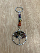 Load image into Gallery viewer, Crystal Tree of Life Keyring - Multiple Crystals Available
