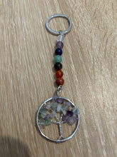 Load image into Gallery viewer, Crystal Tree of Life Keyring - Multiple Crystals Available
