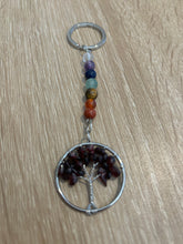 Load image into Gallery viewer, Crystal Tree of Life Keyring - Multiple Crystals Available
